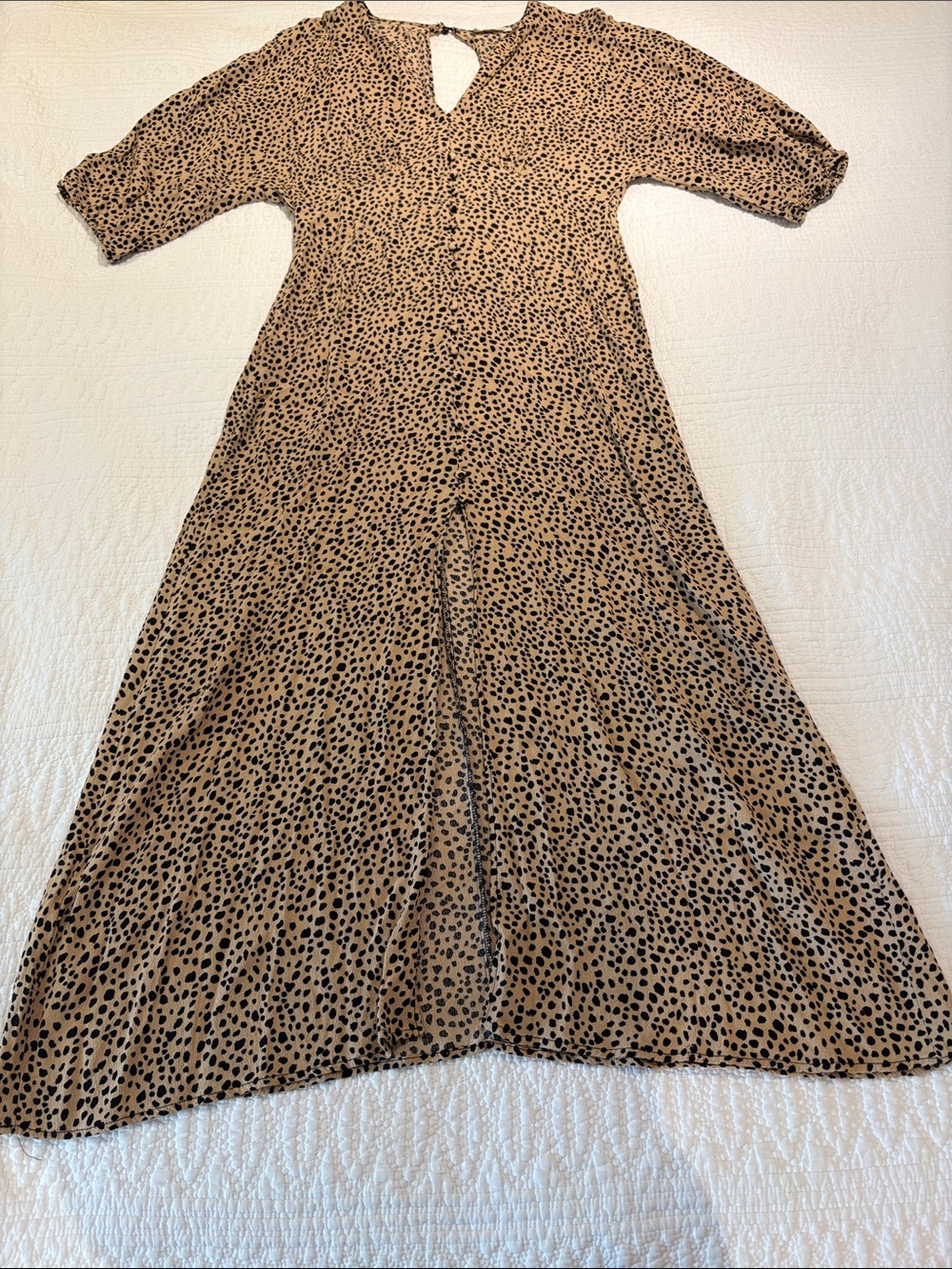 Mango Tan Leopard Print Maxi Dress